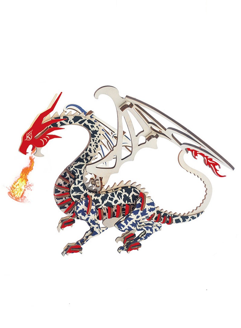 ألعاب ألغاز تعليمية للأطفال ثلاثية الأبعاد مصنوعة يدويًا ذاتية التجميع (التنين الطائر 62 قطعة) - Image 1